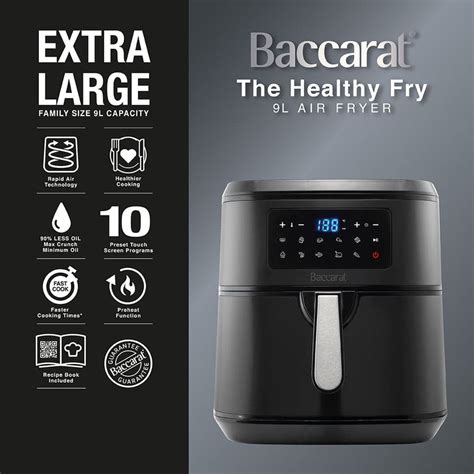 baccarat 9 litre air fryer|Baccarat The Healthy Fry 9L Air Fryer Stainless Steel.